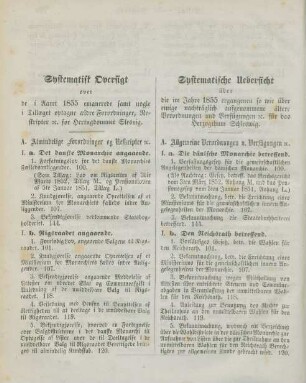 Systematisk Oversigt. - Systematische Uebersicht