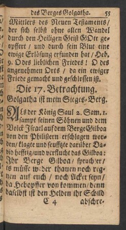Die 17. Betrachtung. Golgatha ist mein Sieges-Berg.