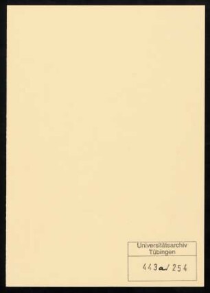 Nachlass Ludwig Binswanger (1881-1966) : Prospekt: "Das Vertrauen, dessen sich der Unterzeichnete...". Ansicht der Villa Bellevue bei Konstanz