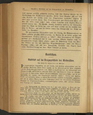 Rückblick auf die Kriegsgeschichte der Weltmission.