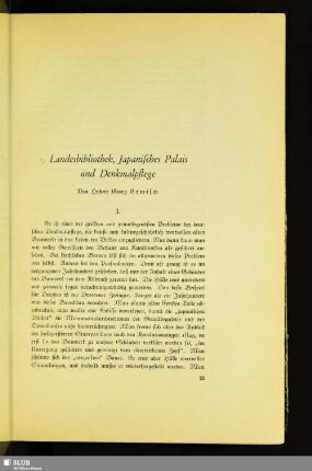 Landesbibliothek, Japanisches Palais und Denkmalpflege