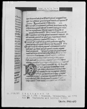 Graduale-Sakramentar-Lektionar — Initiale D(eus), Folio 74recto