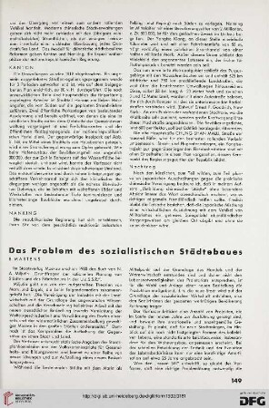 7: Das Problem des sozialistischen Städtebaues