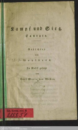 Kampf und Sieg : Cantate