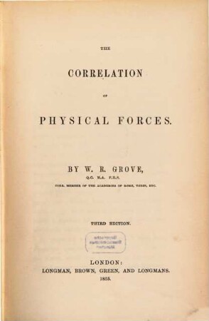 The Correlation of Physical Forces