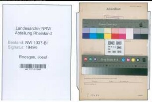 Entnazifizierung Josef Roesges , geb. 08.01.1888 (Weichenwaerter)