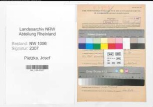 Entnazifizierung Josef Pietzka , geb. 28.12.1901 ()