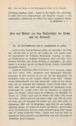 470-487 Zins und Wucher vor dem Richterstuhle der Kirche und der Vernunft : Fortsetzung