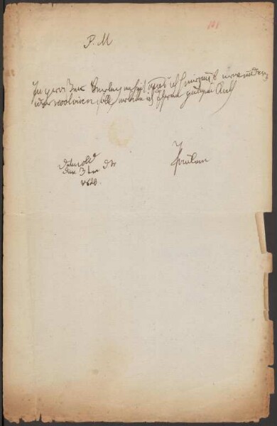 Brief von Pauline (Lippe, Fürstin) an Friedrich Simon Leopold Petri