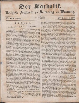 505-507 Zeitfragen : XLVII. Zur Beurtheilung Papst Clemens des Vierzehnten