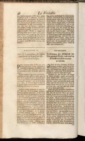 Chapitre IV. = Das vierte Capitel. - Chapitre V. = Das fünffte Capitel.