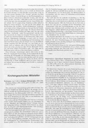 1041-1042 [Rezension] Beckmann, Jan P., Ockham-Bibliographie