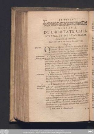 Locus XVII. De Libertate Christiana, Et De Scandalo. Composuit & defendit Matthias Langius Nassovius.