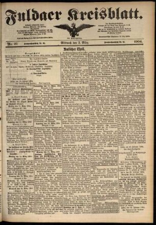 Zweite Ausgabe vom Mittwoch, den 02. März 1904.