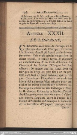 Article XXXII. De L'Espagne