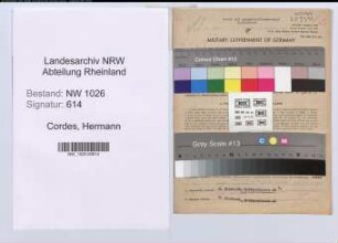 Entnazifizierung Hermann Cordes , geb. 09.07.1909 (Handelsvertreter)
