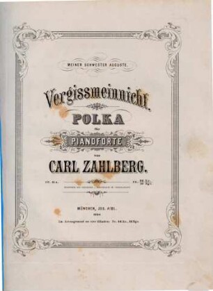 Vergißmeinnicht : Polka für Pianoforte ; op. 11a