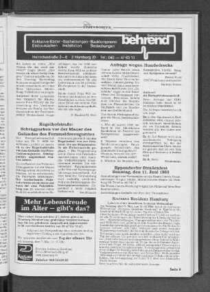 Eppendorfer Straßenfest Sonntag, den 11. Juni 1989