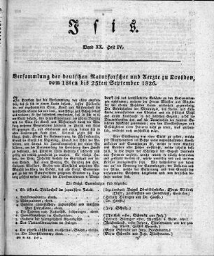 Versammlung der deutschen Naturforscher und Aerzte zu Dresden, vom 18ten bis 23ten September 1826.