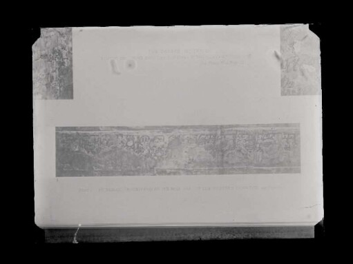 Part of the painted inscription on the main wall of the western corridor. - [Magnification] : [Archaeology, Vol. IV., Plate 42.- Detail]
