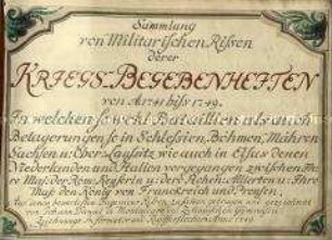 Zeichnungen von Schlachtordnungen von Schlachten der Schlesischen Kriege 1741-1749