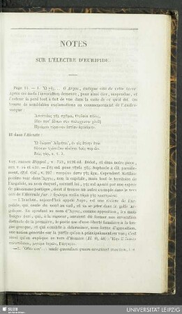 Notes Sur L'Electre D'Euripide