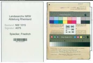 Entnazifizierung Friedrich Spiecker , geb. 29.10.1890 (Stadtinspektor)