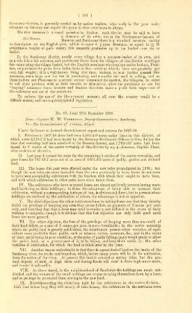 [Letter from Captain W. W. Pemberton, deputy commissioner, Sandoway, to the commissioner of Arakan]