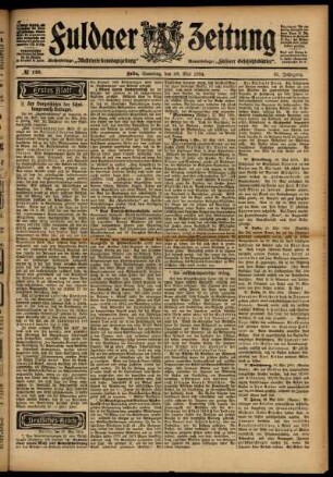 Erste Ausgabe vom Samstag, den 28. Mai 1904.