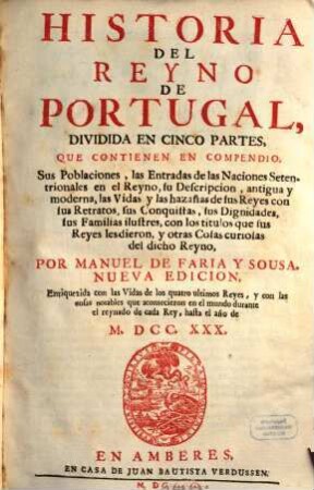 Historia del reyno de Portugal ...