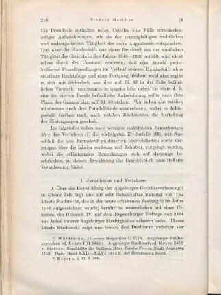 I. Jurisdiction und Verfahren.