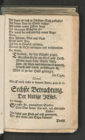 Sechste Betrachtung. Der blutige Jesus.