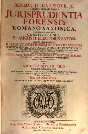 Iurisprudentia forensis Romano Saxonica