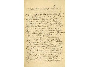 Originalbrief von Herrn Rustig an Alwine Schroedter, geschrieben in Stuttgart