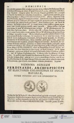 Numisma Aureum Ferdinandi [...]