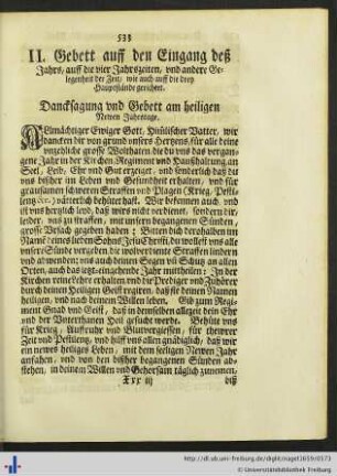 Gebett für die drey Hauptstände