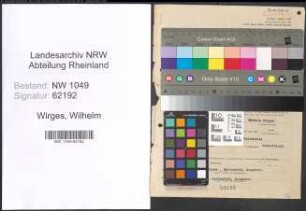 Entnazifizierung Wilhelm Wirges , geb. 23.01.1905 (Kaufmann)
