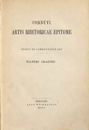 Cornuti artis rhetoricae epitome