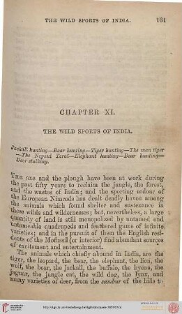 Chapter XI: The Wild Sports of India