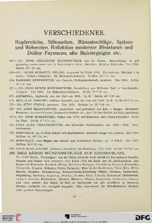 Verschiedenes (Nr. 266-390)