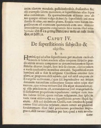 Caput IV. De superstitionis subiecto & obiecto.