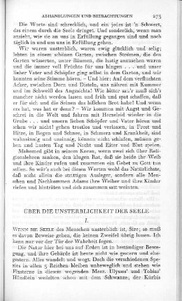 Über die Unsterblichkeit der Seele