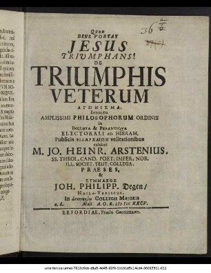 De Triumphis Veterum Agōnisma