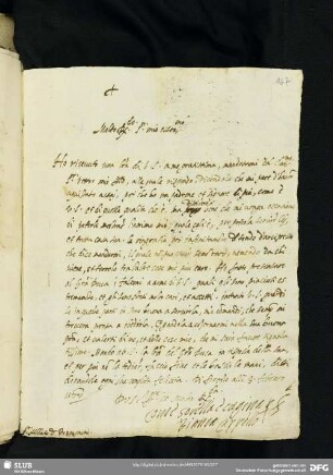 Brief der Bianca Cappello (1548-1587)