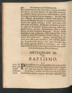 Articulus IX. De Baptismo.