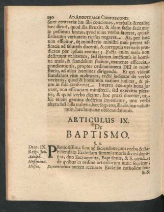 Articulus IX. De Baptismo.