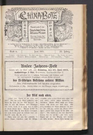 Heft 6. Juni 1915