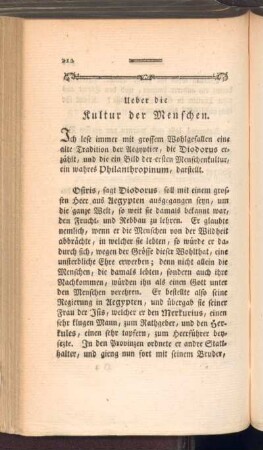 Ueber die Kultur des Menschen