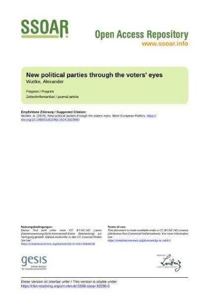 New political parties through the voters' eyes