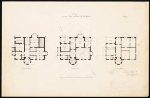 Villa Kunheim, Berlin-Niederschönweide: Grundriss KG, EG, 1.OG